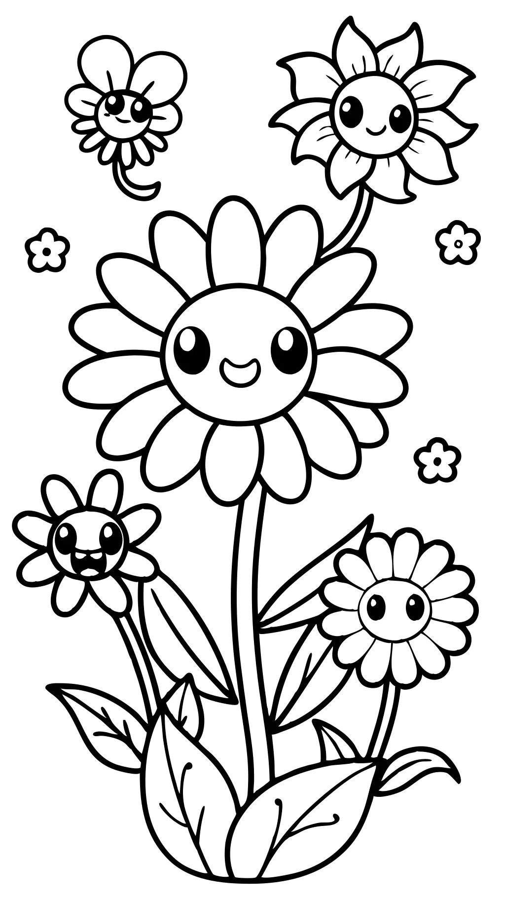 coloring pages of cute flowers